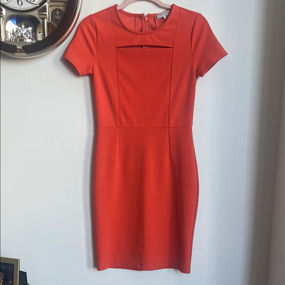 Elegant Orange Short Sleeve Dress